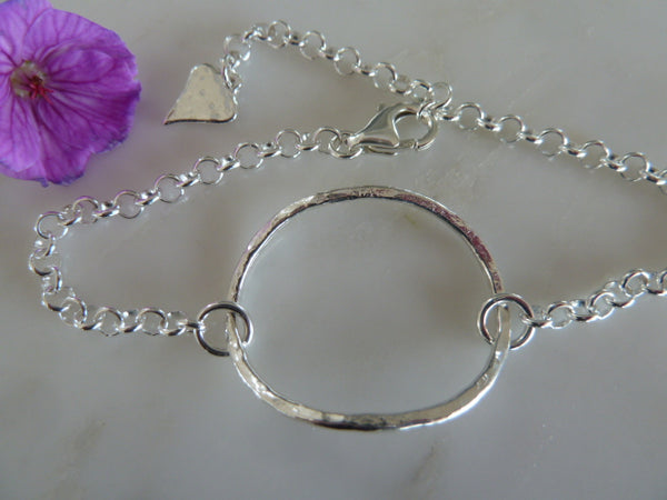 silver oval & circle bracelet